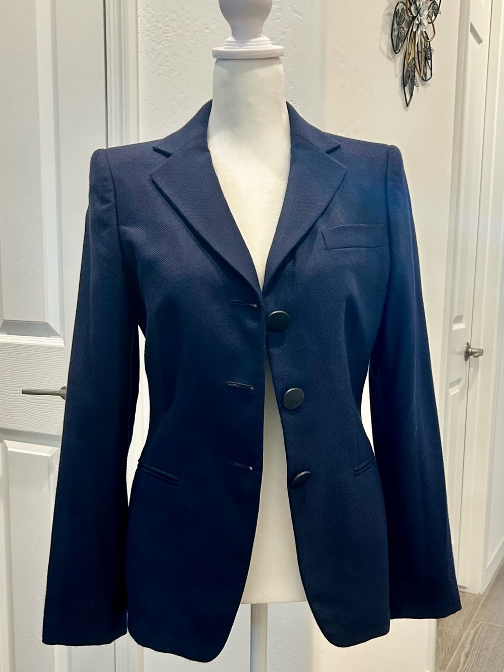 Giorgio Armani Navy Blue Women's Tailored Blazer